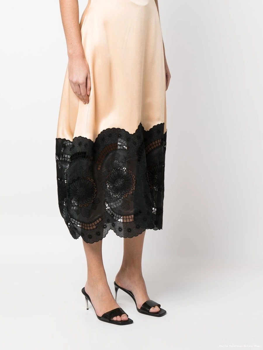 Affordable Stella skirt McCartney cotton-linen Women broderie-anglais midi 0704